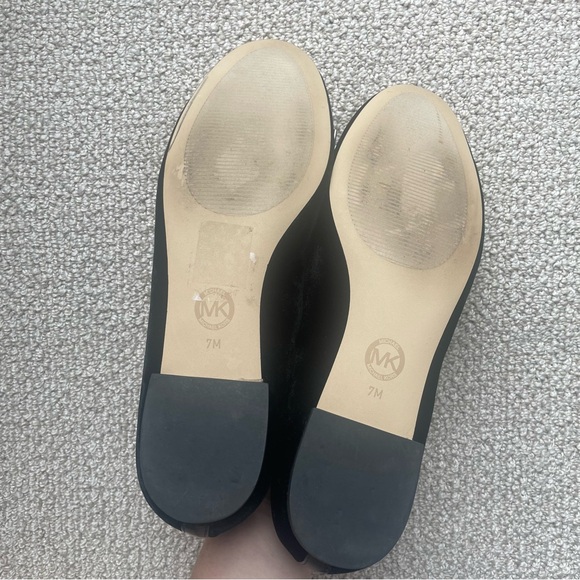 Michael Kors Kiera Velvet Ballet Flats Size 7 Black Silver Front Bow Women EUC - Picture 7 of 13